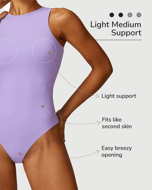 High Neck Bodysuit - Shapewear - Lavender