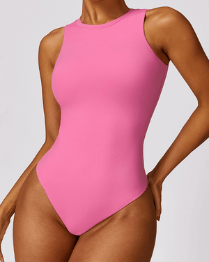 High Neck Bodysuit - Shapewear - Pink