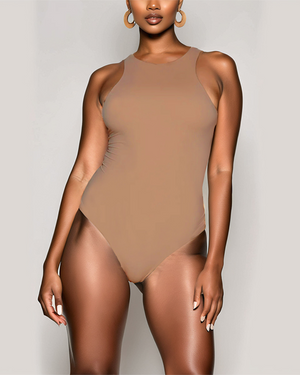 High Neck Bodysuit - Weightless Sculpt - Tan