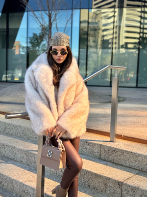 Faux Fur Jacket - Cream