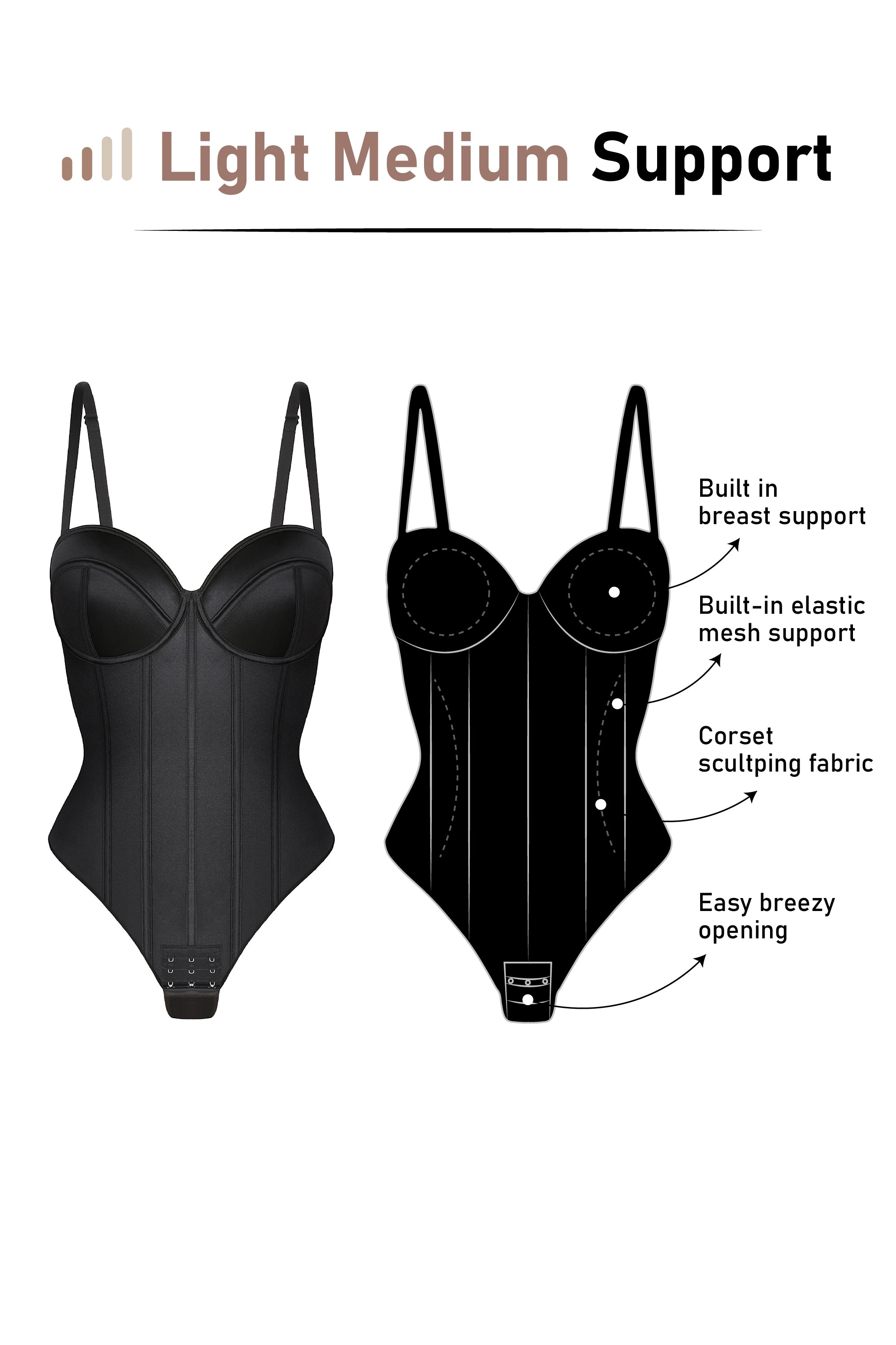 Buy Gotoly Women's Silky Microfiber Corset Body Briefer Bodysuit