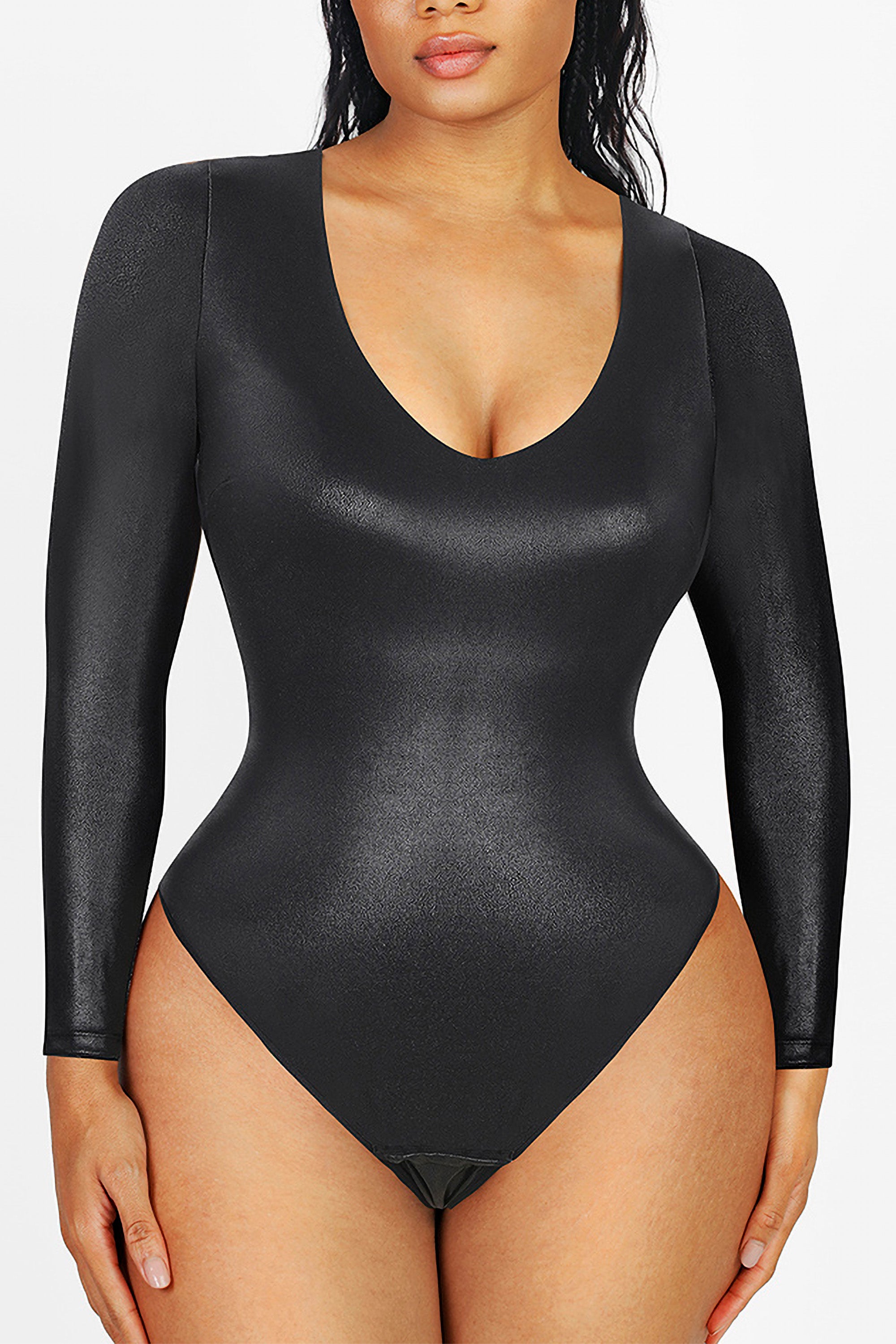 Soul Lifestyle - Fitted High Neck Sculpting Bodysuit - Black