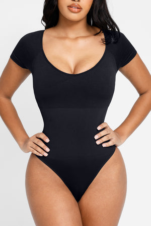 Short Sleeve Bodysuit - Shapewear - Black