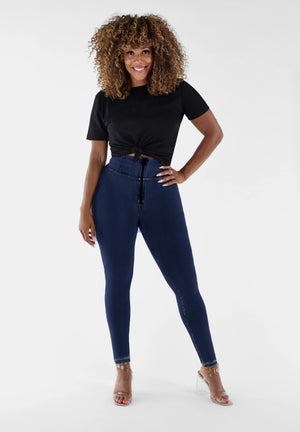 WR.UP® Curvy Denim - High Rise Full Length - Dark Rinse + Yellow Stitching