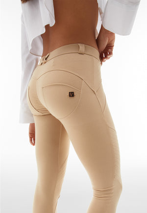 Zip Moto Riding Pant - Classic Rise Full Length - Beige