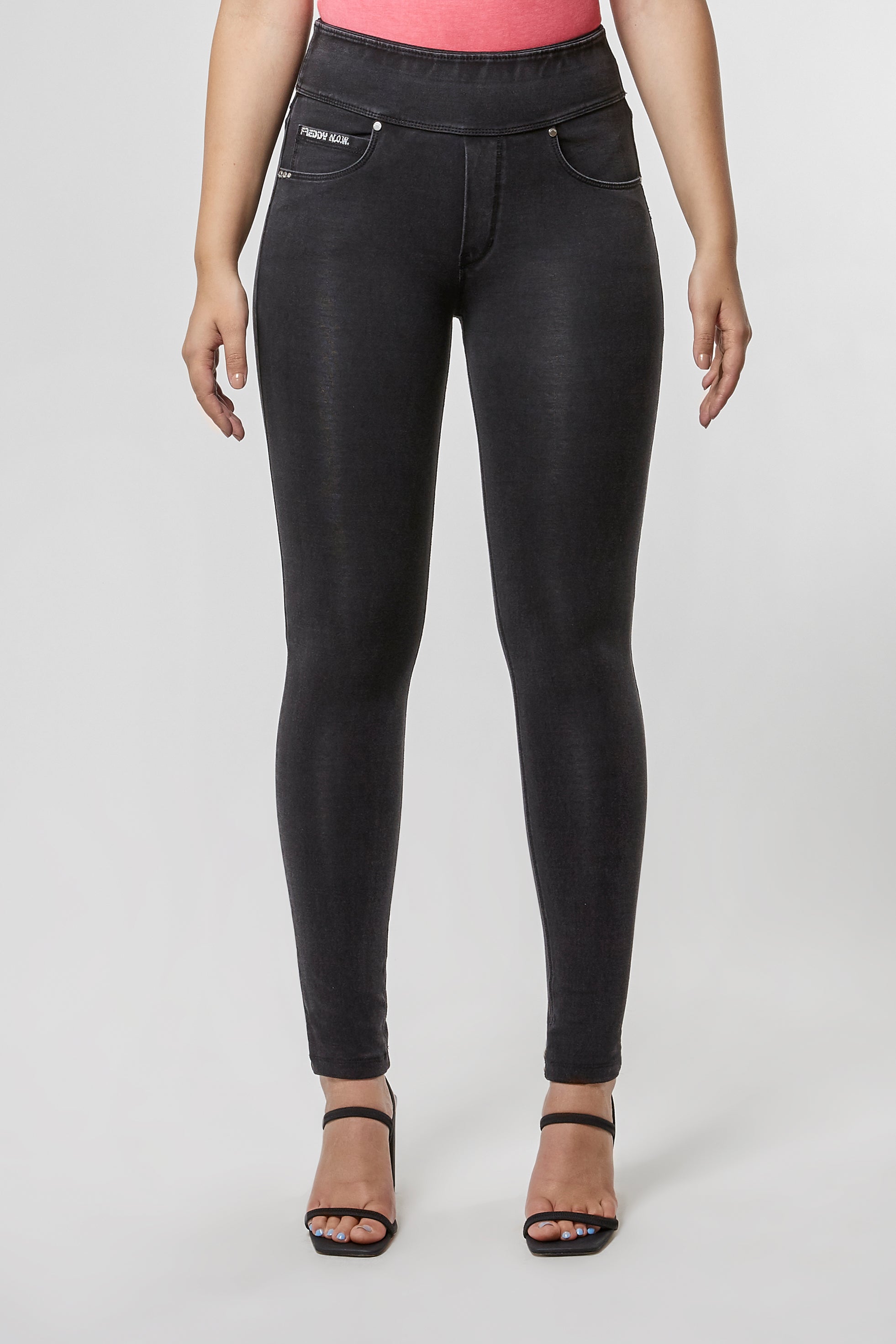 Bodyactive Dark Grey Melange Yoga Pants for Women, High Waist Workout Tummy  Control Pants-LL26-DGRY/BK