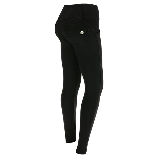Freddy WR.UP® 3 Button Denim Mid Rise Super Skinny - Black Rinse