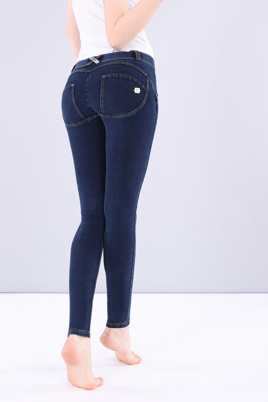 WR.UP® Denim - Low Rise Full Length - Dark Rinse & Yellow Stitching