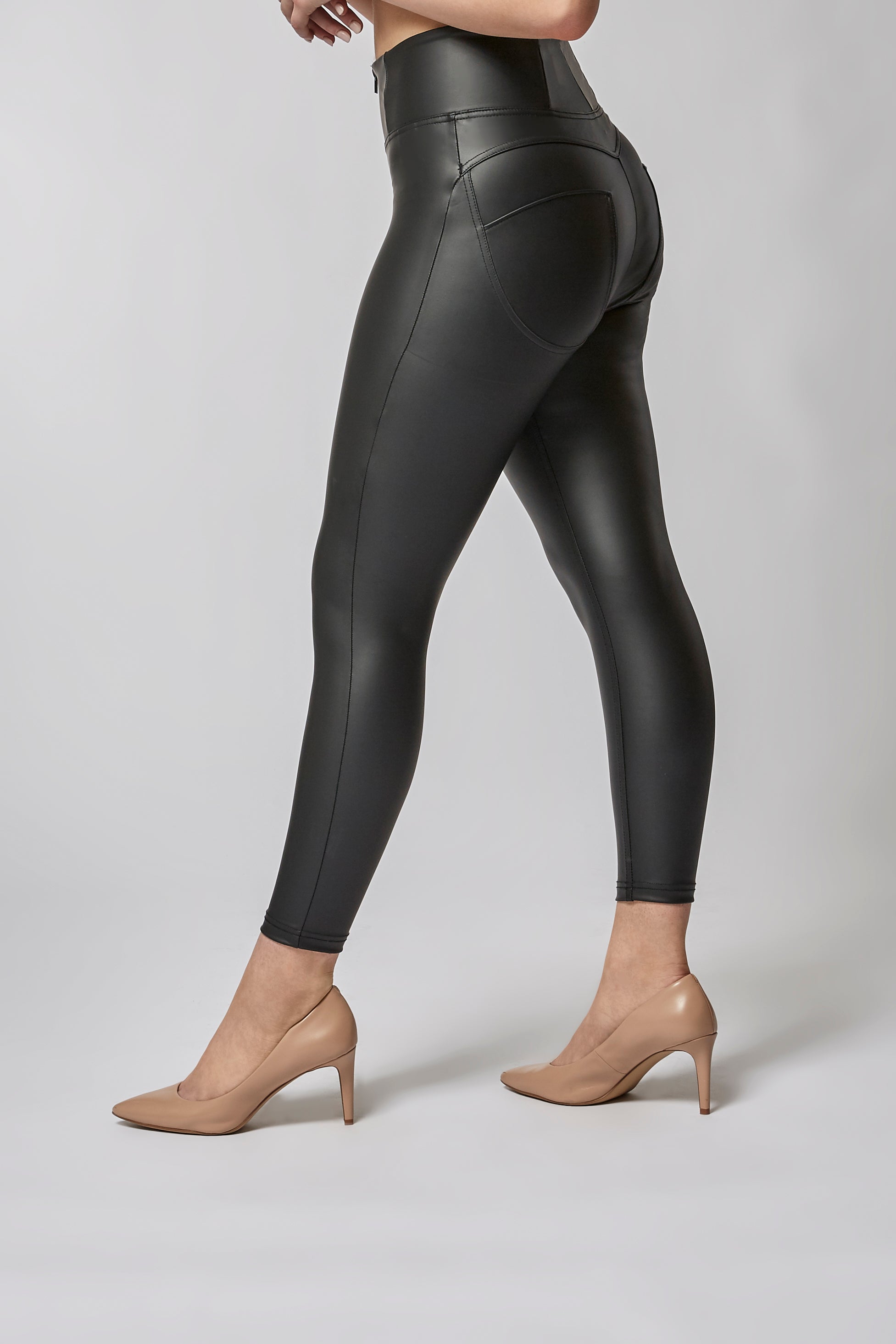 SPANX, Pants & Jumpsuits, Spanx Womens Fauxleather Black Legging High  Rise Contour Waist Pants Black L